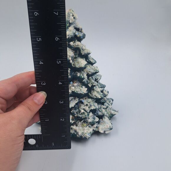 7" Vintage Ceramic Christmas Tree Snow & Glitter Non Lighted - Picture 3 of 6